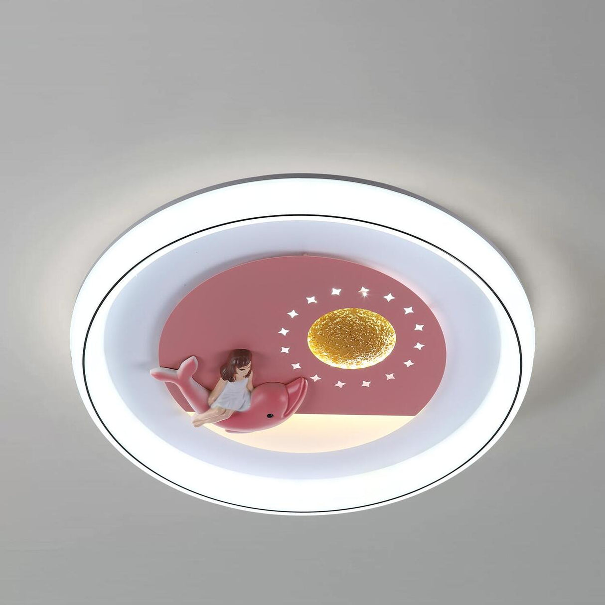 Kids Room Astronaut Remote Control LED Flush Mount Lamp Image - 9