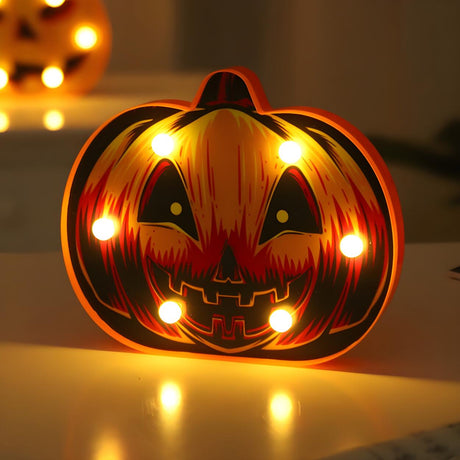 Kids Room Battery-Powered Pumpkin LED Night Light Image - 1