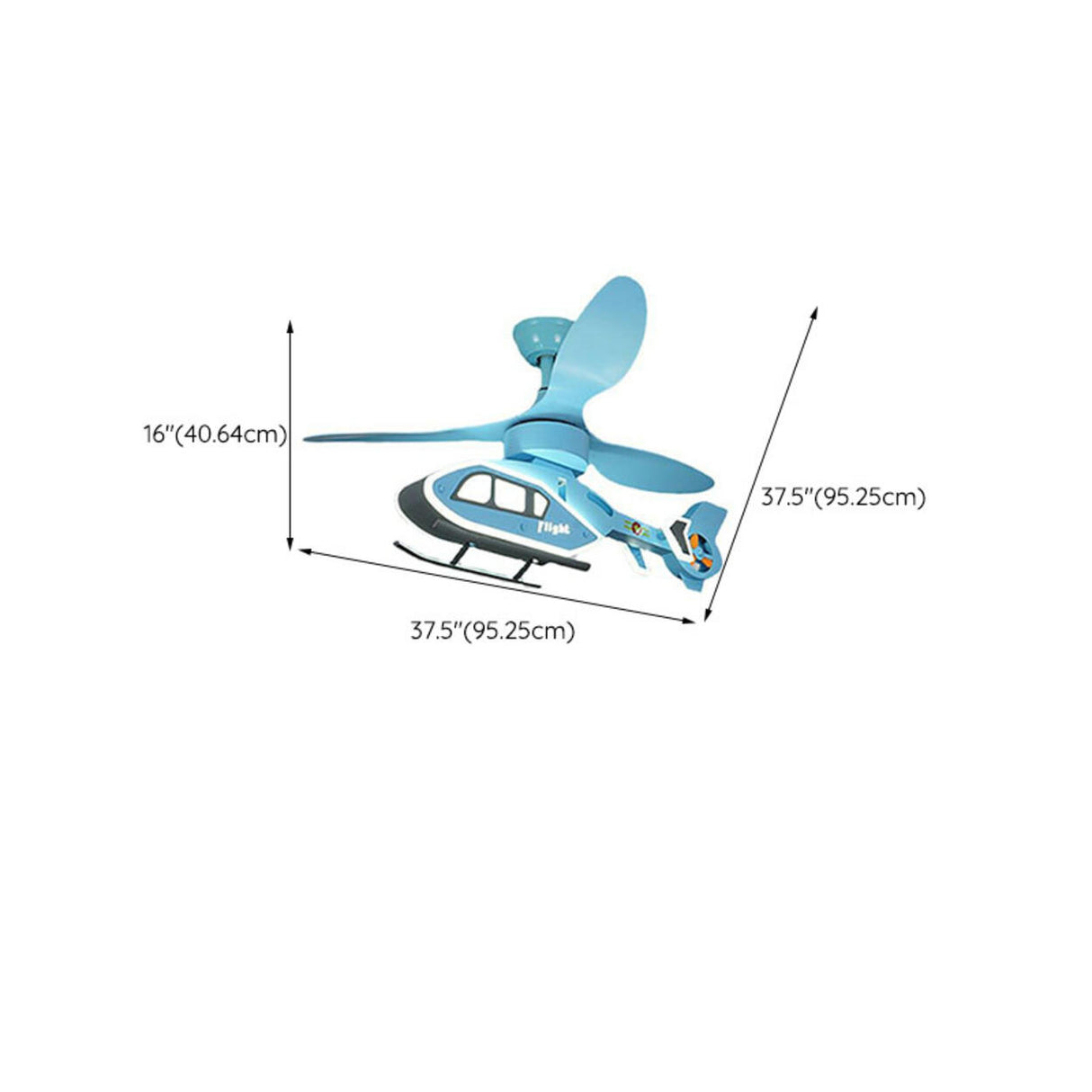 Kids Room Blue Airplane Ceiling Fan with LED Light Image - 13