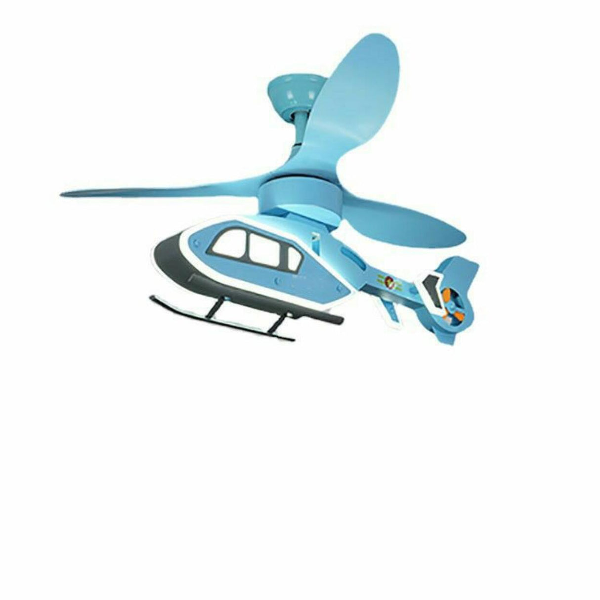 Kids Room Blue Airplane Ceiling Fan with LED Light Image - 7