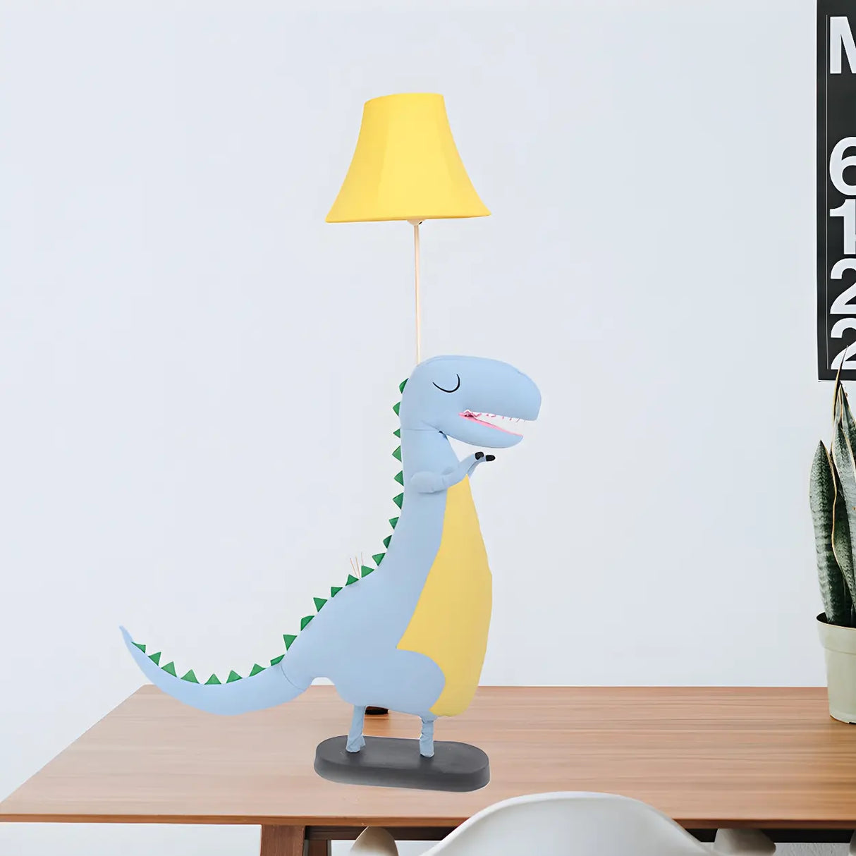 Kids Room Blue Cartoon Dinosaur Fabric LED Floor Lamp Image - 4