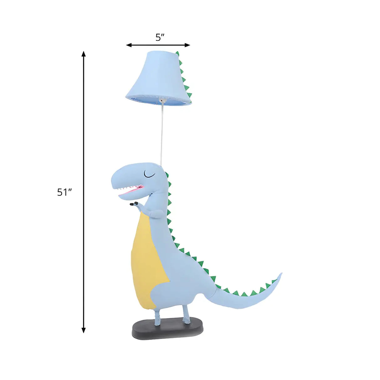 Kids Room Blue Cartoon Dinosaur Fabric LED Floor Lamp 