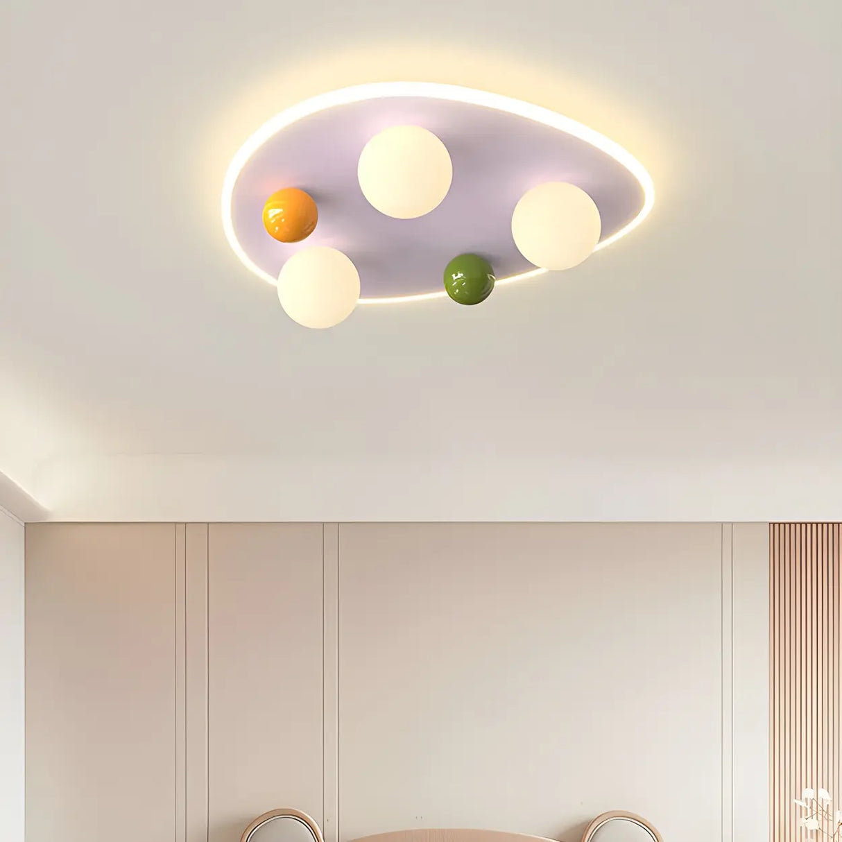 Kids Room Blue Cloud Flush Mount Ceiling Light 6-Light Image - 5