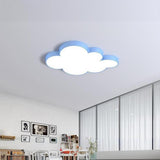 Kids Room Blue Cloud LED Flush Mount Ceiling Light Image - 1