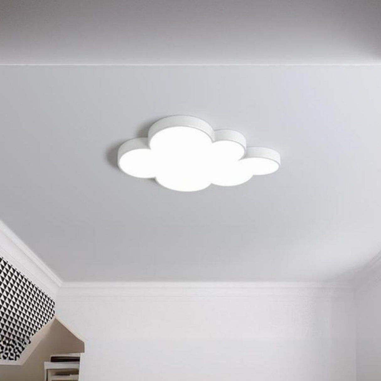 Kids Room Blue Cloud LED Flush Mount Ceiling Light Image - 7