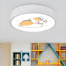 Kids Room Blue Drum Cartoon Cat LED Flush Mount Light Image - 5