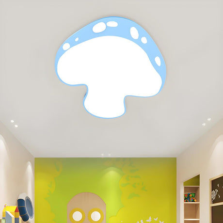 Kids Room Blue Mushroom LED Flush Mount Ceiling Light Image - 1