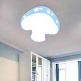 Kids Room Blue Mushroom LED Flush Mount Ceiling Light Image - 2