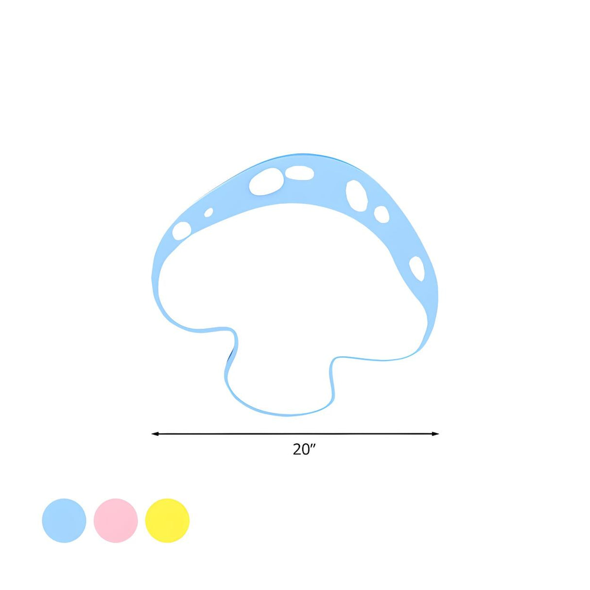 Kids Room Blue Mushroom LED Flush Mount Ceiling Light Image - 4