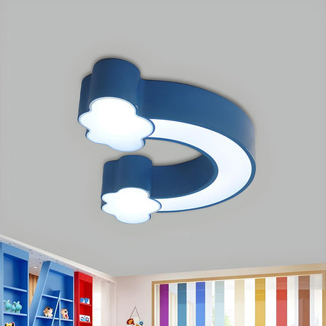 Kids Room Blue Rainbow LED Flush Mount Ceiling Light Image - 1