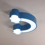 Kids Room Blue Rainbow LED Flush Mount Ceiling Light Image - 3