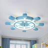 Kids Room Blue Rudder-Shaped LED Flush Mount Light Image - 1