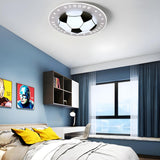 Kids Room Blue Soccer LED Flush Mount Ceiling Light Image - 12