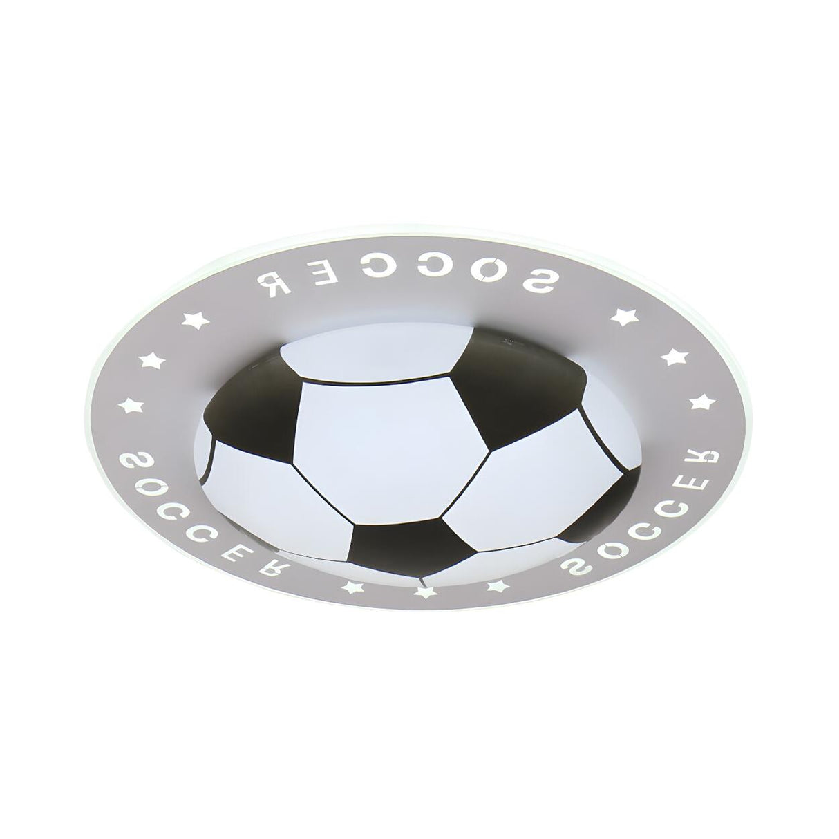 Kids Room Blue Soccer LED Flush Mount Ceiling Light Image - 13