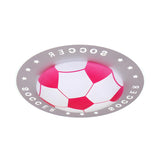 Kids Room Blue Soccer LED Flush Mount Ceiling Light Image - 16