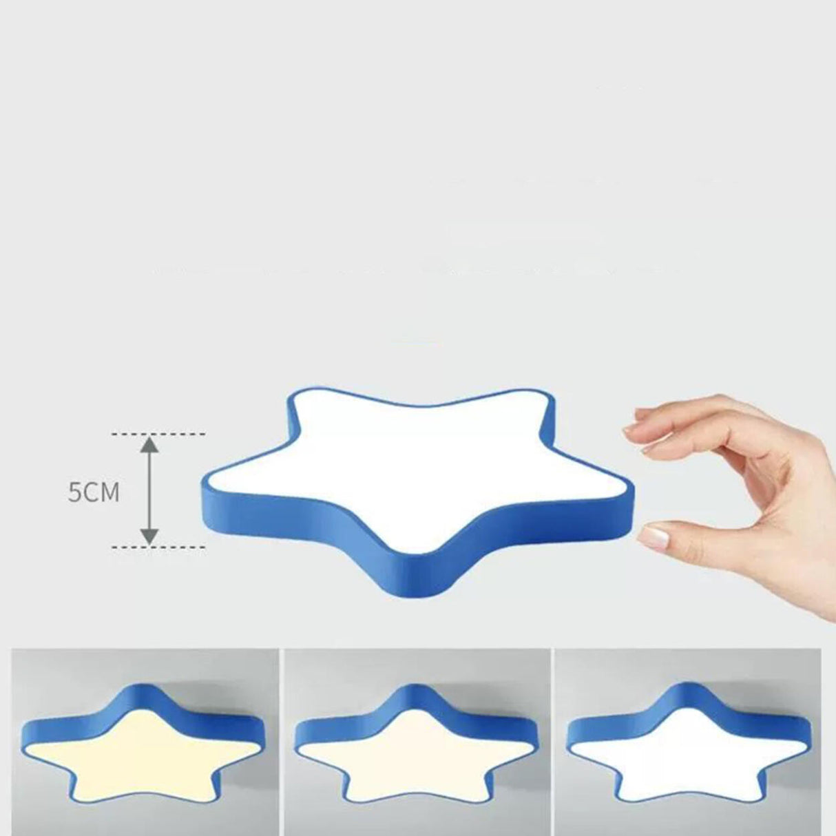 Kids Room Blue Star Shape Dimmable LED Flush Mount Lamp Image - 12