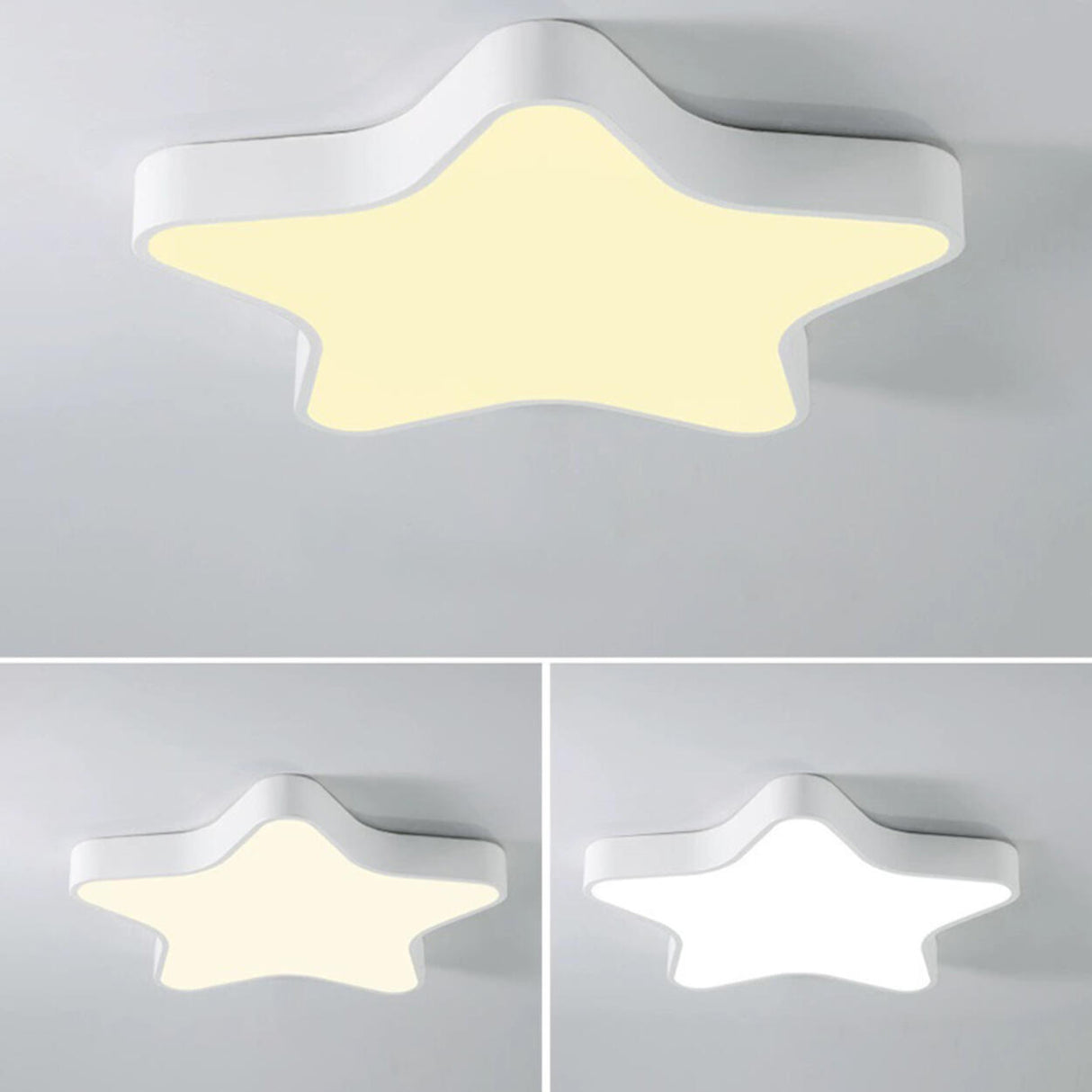 Kids Room Blue Star Shape Dimmable LED Flush Mount Lamp Image - 14