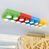 Kids Room Building Blocks LED Flush Mount Ceiling Light Image - 1