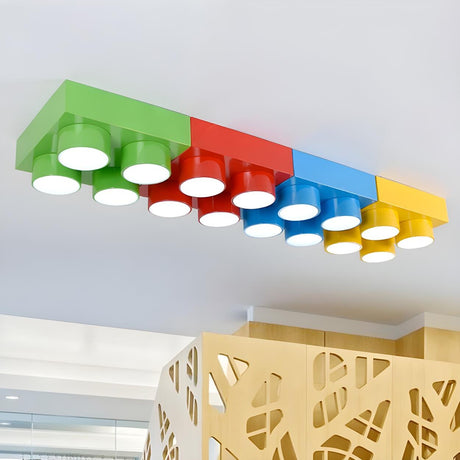 Kids Room Building Blocks LED Flush Mount Ceiling Light Image - 1