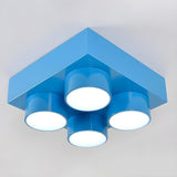 Kids Room Building Blocks LED Flush Mount Ceiling Light Image - 4