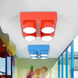 Kids Room Building Blocks LED Flush Mount Ceiling Light Image - 5