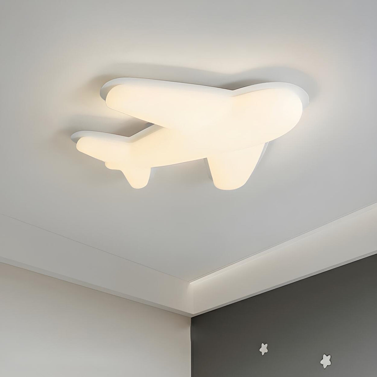 Kids Room Cartoon Airplane LED Flush Mount Ceiling Lamp Image - 13