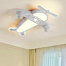 Kids Room Cartoon Airplane Modern Ceiling Fan Light Image - 1