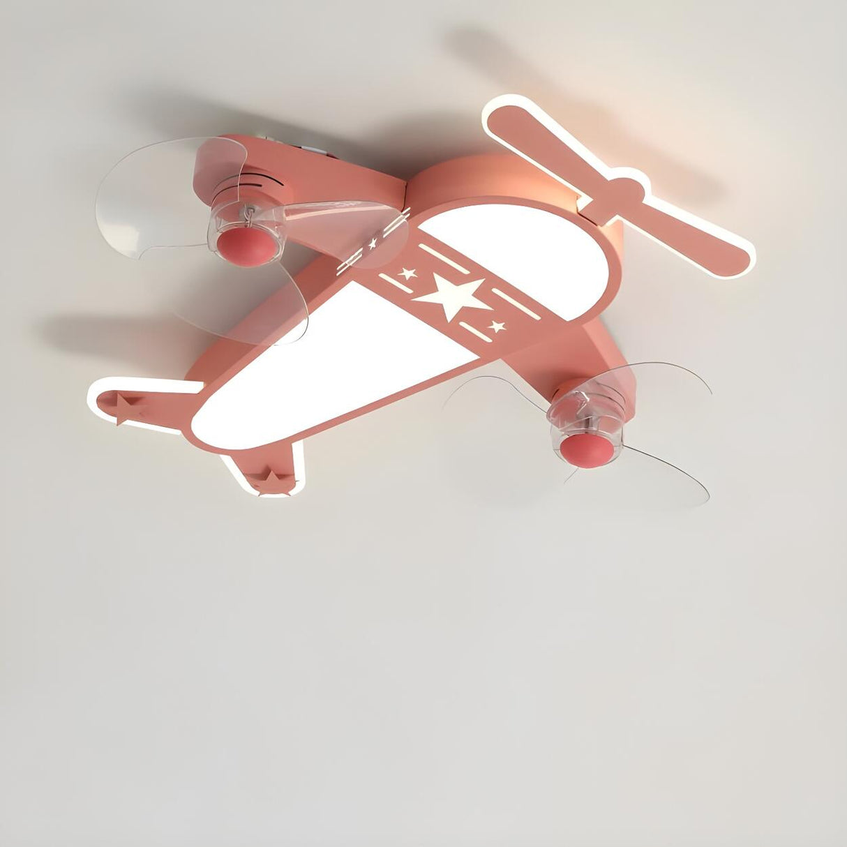 Kids Room Cartoon Airplane Modern Ceiling Fan Light Image - 11