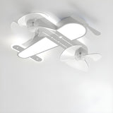 Kids Room Cartoon Airplane Modern Ceiling Fan Light Image - 12