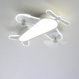 Kids Room Cartoon Airplane Modern Ceiling Fan Light Image - 14