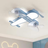 Kids Room Cartoon Airplane Modern Ceiling Fan Light Image - 22