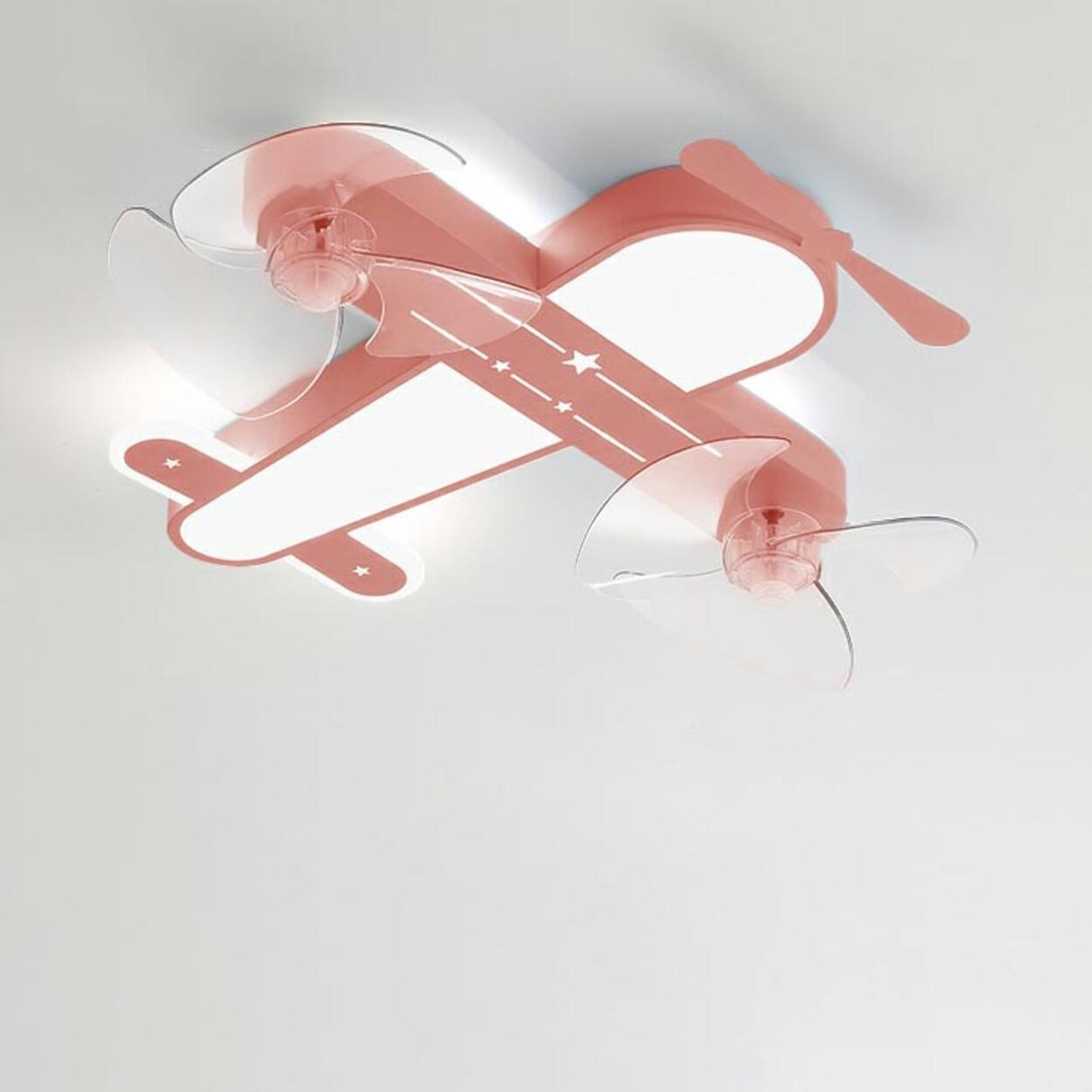 Kids Room Cartoon Airplane Modern Ceiling Fan Light Image - 4