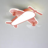 Kids Room Cartoon Airplane Modern Ceiling Fan Light Image - 6