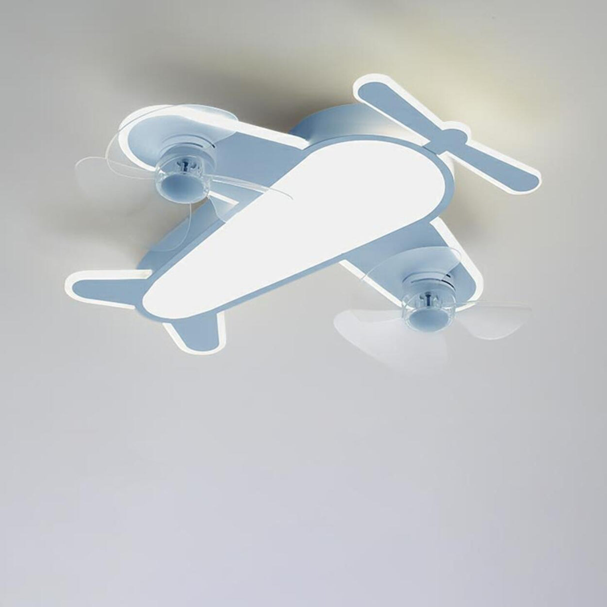 Kids Room Cartoon Airplane Modern Ceiling Fan Light Image - 7