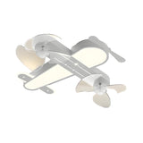 Kids Room Cartoon Airplane Modern Ceiling Fan Light Image - 9