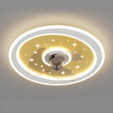 Kids Room Cartoon Airplane Ring Ceiling Fan with Light Image - 7