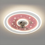 Kids Room Cartoon Airplane Ring Ceiling Fan with Light Image - 9