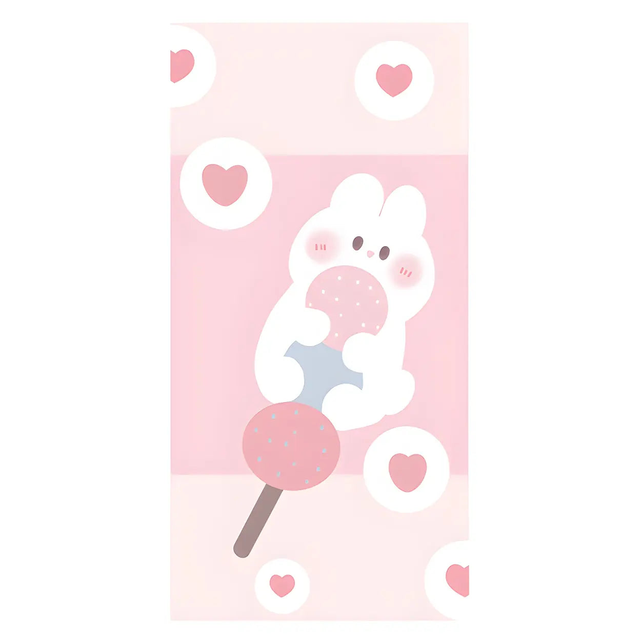 Kids Room Cartoon Bunny Rectangle Polyester Pink Area Rug Image - 2