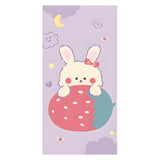 Kids Room Cartoon Bunny Rectangle Polyester Pink Area Rug Image - 4