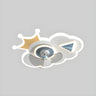 Kids Room Cartoon Cloud Crown LED Ceiling Fan Light Image - 3