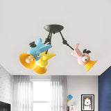 Kids Room Cartoon Colorful Bird Semi-Flush Mount Light Image - 2