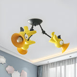 Kids Room Cartoon Colorful Bird Semi-Flush Mount Light Image - 6