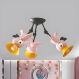 Kids Room Cartoon Colorful Bird Semi-Flush Mount Light Image - 8