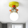 Kids Room Cartoon Giraffe Semi-Flush Mount Ceiling Lamp Image - 13