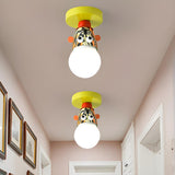 Kids Room Cartoon Giraffe Semi-Flush Mount Ceiling Lamp Image - 14