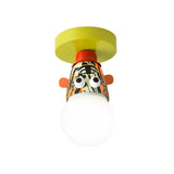 Kids Room Cartoon Giraffe Semi-Flush Mount Ceiling Lamp Image - 15