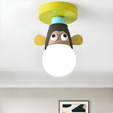 Kids Room Cartoon Giraffe Semi-Flush Mount Ceiling Lamp Image - 17