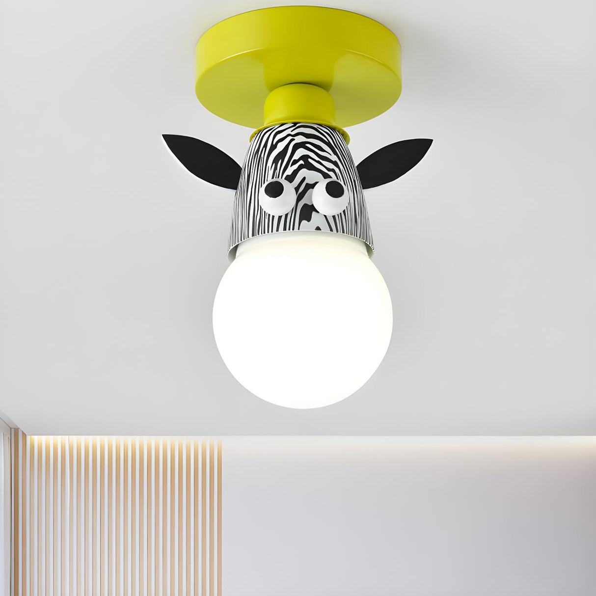 Kids Room Cartoon Giraffe Semi-Flush Mount Ceiling Lamp Image - 21