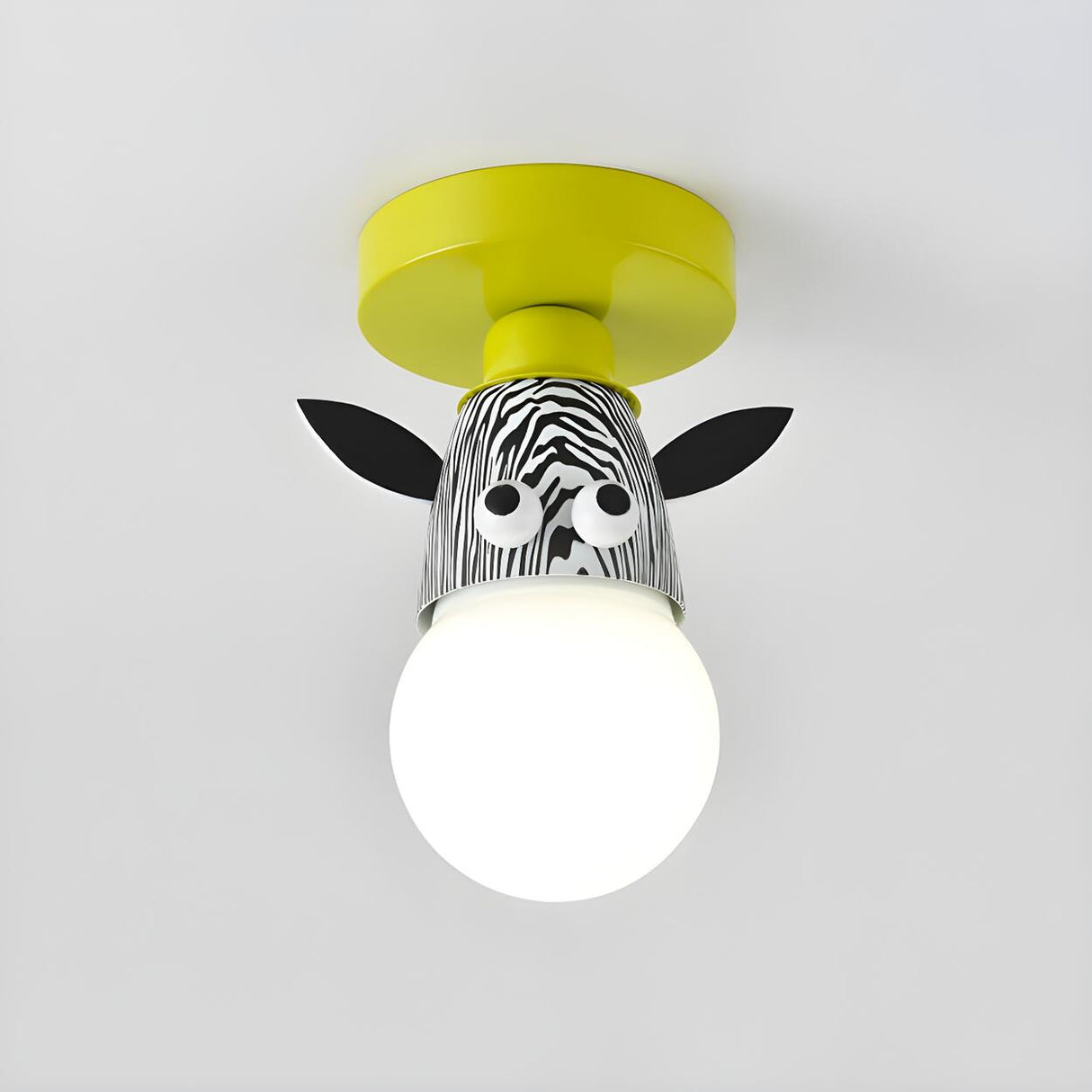 Kids Room Cartoon Giraffe Semi-Flush Mount Ceiling Lamp Image - 24