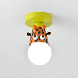 Kids Room Cartoon Giraffe Semi-Flush Mount Ceiling Lamp Image - 3